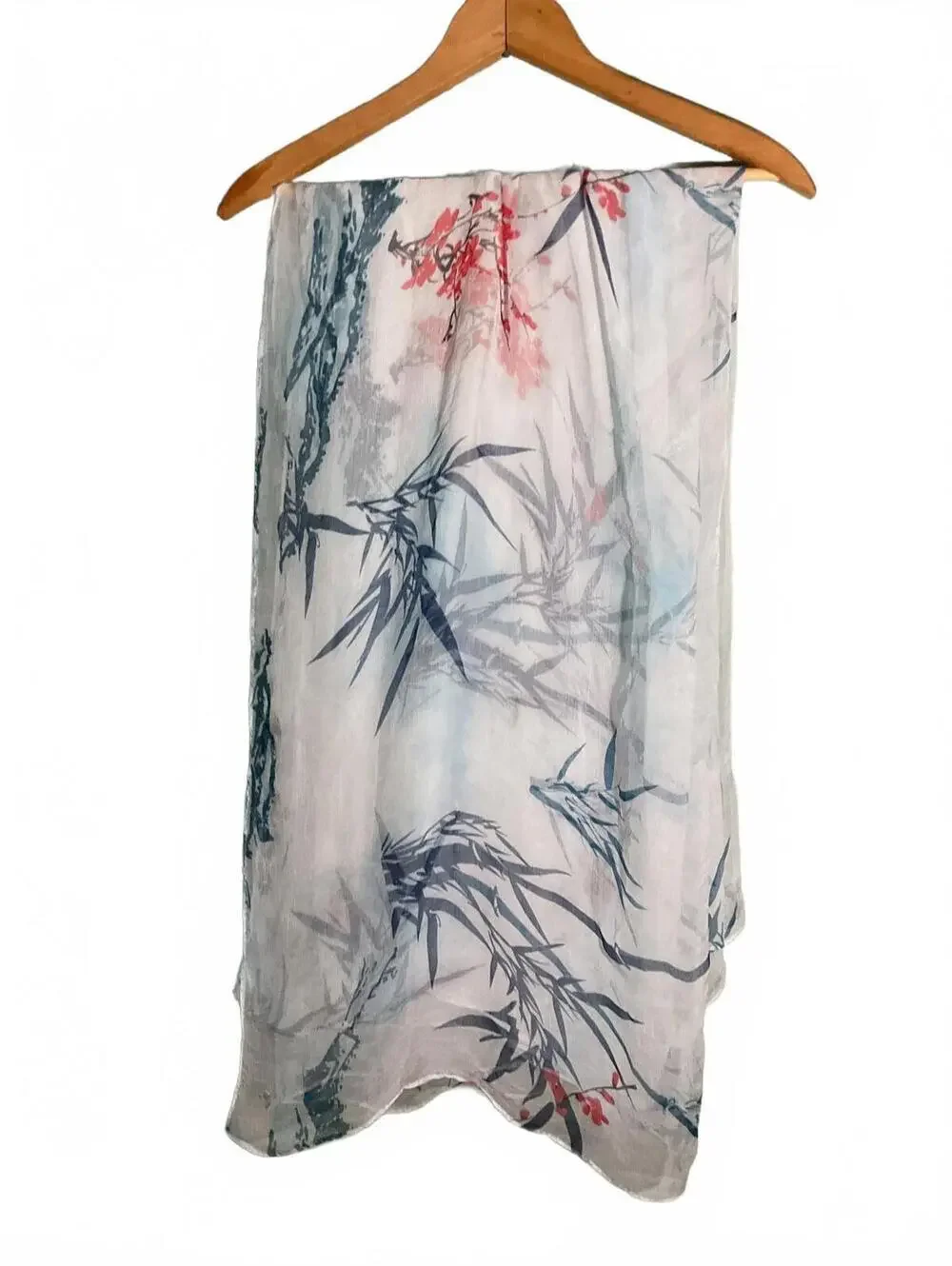 Lightweight Sheer Floral Print Scarf 72” x 56”
